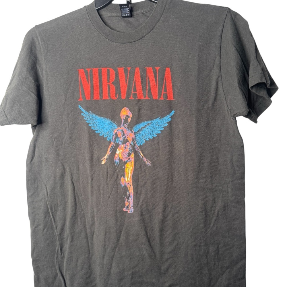 NIRVANA Angel Graphic Tee in Black and Red